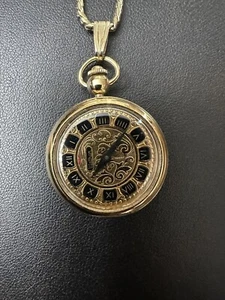Vintage Waltham 17 Jewel Swiss Pendant Watch with 24” Gold Plated Chain-damaged - Picture 1 of 11