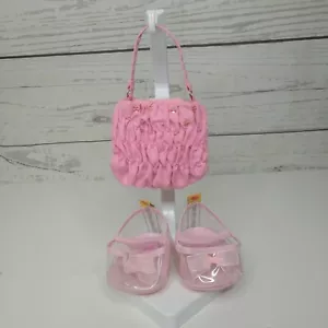 Build A Bear Accessories scarpe eleganti rosa e trasparente con borsa raccolta rosa glitter - Foto 1 di 8