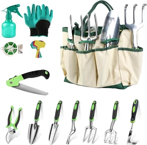 Garden Tool Set, 13PCS Aluminum Alloy Heavy Duty Garden Tool Kit with Non-Slip E - Picture 1 of 12