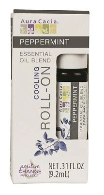 Aura Cacia Roll-On Essential Oil Blend, Peppermint, 0.31 Ounce Cooling Relaxing - Image 1 of 2
