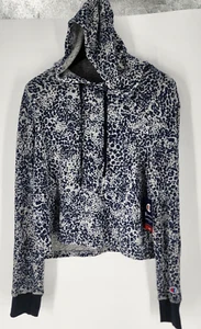 NEW Champion Pullover Hooded Long Sleeve Shirt Women's XL Blue Gray Animal Print - Picture 1 of 9
