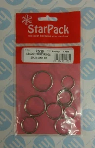 Assorted sizes Keyring's Split Ring NP, Pack qty 9. Starpack Hardware 72729 - Picture 1 of 3