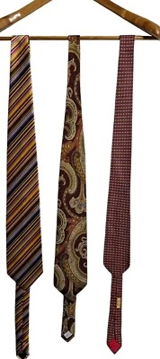 Lote de 3 corbatas para hombre de colección Hermes, Valentino, Paul Smith estampado cachemir, rayas de color Foto 1 de 4