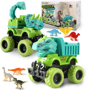 Monster Truck Toys for 2 3 4 5 Year Old Boys Gifts, 2 Pack-Dinosaur Toys for ... - Picture 1 of 7