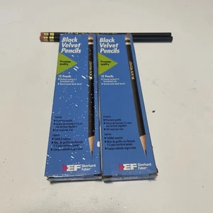 Eberhard Faber Black Velvet 12 x 2 No 2 B Drawing Pencils New In Boxes - Picture 1 of 5