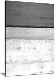 Grey White Abstract Portrait Painting Canvas Wall Art Picture Print - Picture 1 of 1