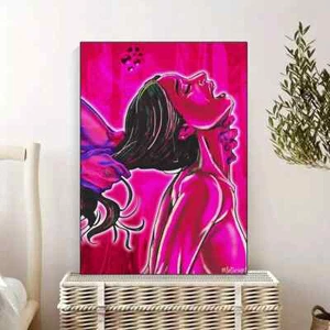 Sexy Women Lover Poster Couple Love Hug Mural Wall Art Abstract Canvas Painting  - Picture 1 of 4