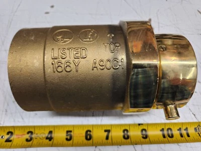 FPPI 09-680-00 NST 2-1/2" Swivel x 3" FNPT Adapter/ Check Snoot Cast Brass NeW - Image 1 of 3