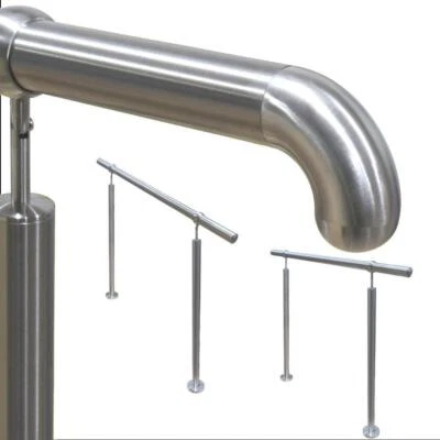 Edelstahl Geländer V2A Handlauf Griff A2 90° Bogen rund 900mm Bauhöhe - Bild 1 von 4