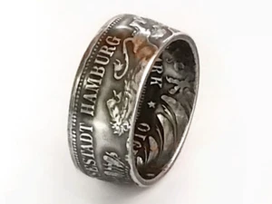 Münzring 3 Mark Kaiserreich 1908-1912 Hansestadt Hamburg Silber 900er Gr 60 - 74 - Picture 1 of 7