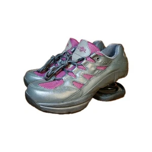 Zapato para caminar Z-Coil Freedom clásico gris y fucsia de cuero y malla para mujer talla 7 - Imagen 1 de 19