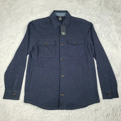NEW Faherty Inlet Knit CPO Shirt Men's M Navy Night Melange Shacket Overshirt - Image 1 of 4