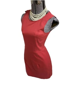 NEW $265 Theory Dress Size 2 Diamita Sleeveless Sheath Bi Stretch Cotton Red NEW - Picture 1 of 24