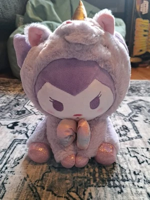 Sanrio KUROMI hello Kitty 独角兽 Cosplay 10 英寸 长毛绒 — 第 1/2 张图片