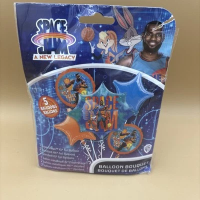 Nuevo con etiquetas Anagram Space Jam A New Legacy 5 globos de aluminio ramo suministros para fiestas 5 piezas Foto 1 de 4