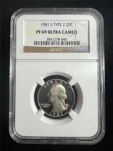 1981 S WASHINGTON QUARTER TYPE 2 25C PF69 UCAM ULTRA CAMEO NGC DCAM SKU3797-3802 - Picture 1 of 2