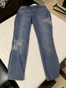 J. Jill Denim Weekender gerade bestickt Damen Jeans Gr. 10 Küstenblau - Bild 1 von 12