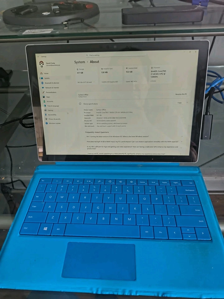 Microsoft поверхность Pro 6 Intel Core i7-8650U 512GB SSD 16GB Ram - Изображение 1 из 1