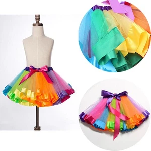 Mädchen Party-Regenbogen-Tüllrock Für Prinzessin Regenbogen-Tutu-Kleid - Bild 1 von 16