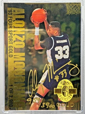 1993 CLASSIC FOUR SPORT ALONZO MOURNING GOLD ROOKIE AUTOGRAPH AUTO /3900 RC - Image 1 of 2