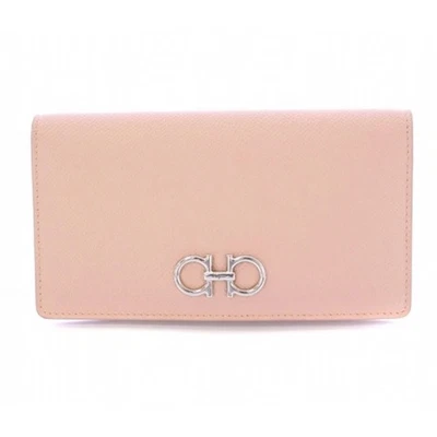 Carteira Salvatore Ferragamo Gancini Couro Continental Bifold Preta Blush Rosa - Imagem 1 de 4