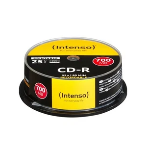 Intenso CD-R 700 MB/80 min. bedruckbar Cakebox/Spindel mit 25 Discs Rohlinge - Bild 1 von 2