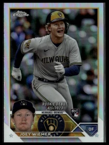 Joey Wiemer 2023 Topps refractor de actualización de cromo #USC87 Milwaukee Brewers - Imagen 1 de 2