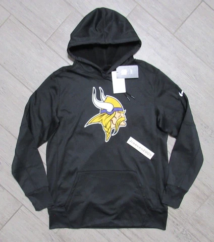 NWT Nike Therma Fleece Minnesota Vikings Logo Pullover Hoodie Sz Large - Men's Cover