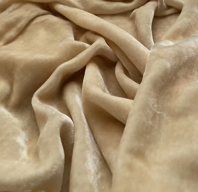Nude/Beige Mulberry Silk Velvet Fabric by the Yard, 1/2 Yard and 1/4 Yard - Image 1 of 3