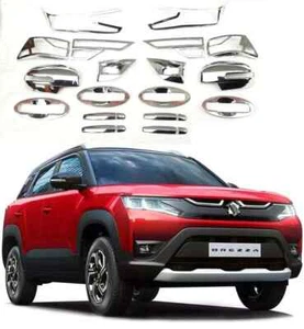 Kit combinado de accesorios exteriores cromados adecuado para Suzuki Brezza 2022 en adelante - Imagen 1 de 5