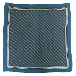 Emanuel Ungaro Silk Scarf Dot Design Blue Square 29.5" - Picture 1 of 7