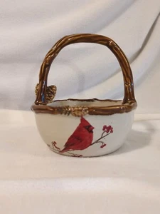 St. Nicholas Square Snow Valley Cardinal Service Basket - Picture 1 of 10