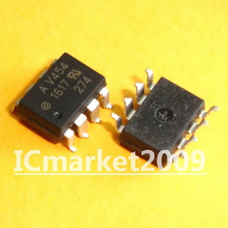 ICMARKET2009 50 PCS AV454 SMD-8 A V454 HCPL-V454 SOP-8 Optocoupler IC CHIP