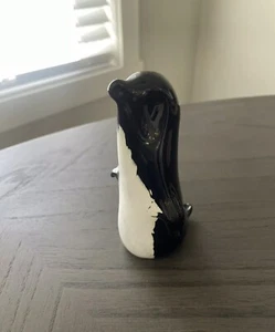 Kunstglas Pinguin Kenneth Marine Figur Glastier schwarz-weiß signiert - Bild 1 von 8