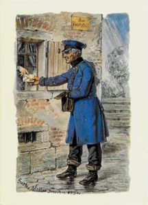 Post AK Postbote Briefträger Uniform Thurn und Taxis Postillione 1847 - Bild 1 von 2