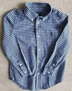 Polo-Ralph Lauren Boys Blue Plaid Button Down Shirt Long Sleeve Size 6 - Picture 1 of 7