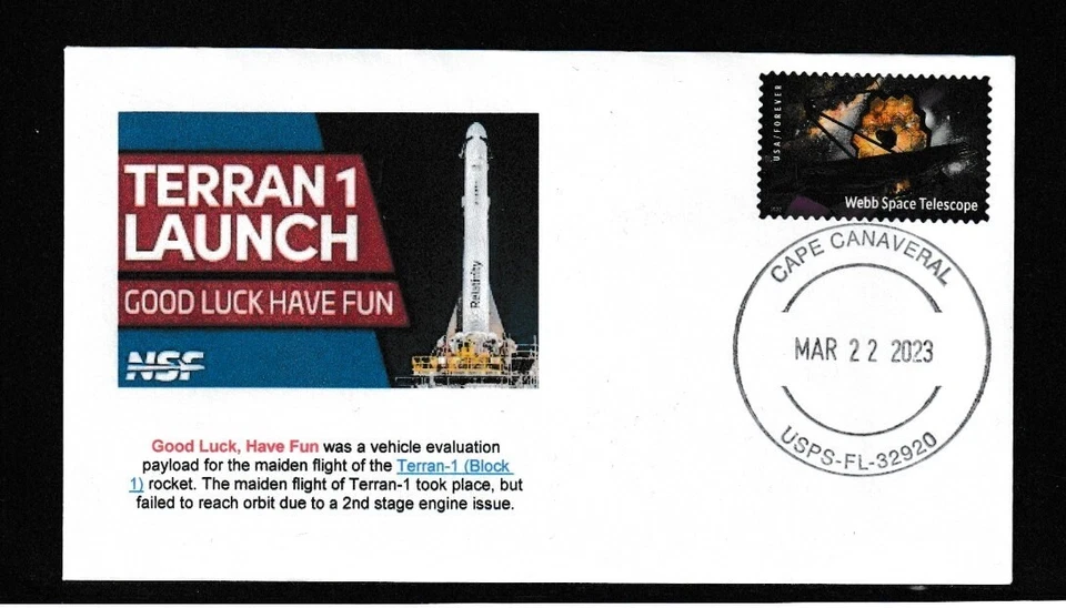 Terran 1 Good Luck Have Fun Launch Cover - Image 1 of 1