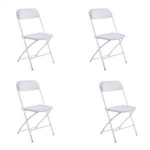 4pcs Injection Molding Classic Garden Plastic Folding Chair White - Picture 1 of 8