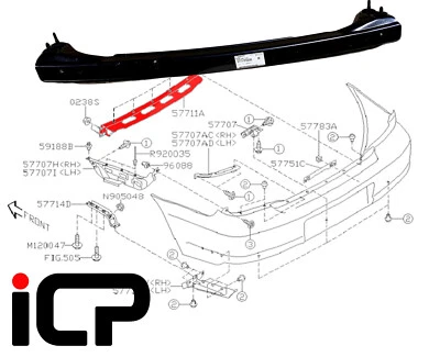 Rear Bumper Upper Support Bracket Fits: Subaru Impreza 00-07 WRX STi - Image 1 of 2