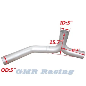 Tubo divisor en Y aluminizado 5" OD 5 pulgadas para Peterbilt 377 378 379 1987-2007 - Imagen 1 de 10