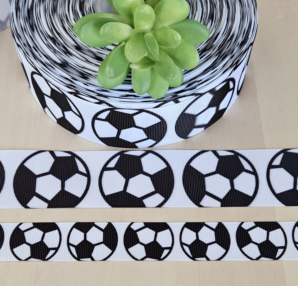 "Cinta de grosgrain de fútbol de 5/8, 7/8 y 1,5"" (1 año) pelota de fútbol rugby fútbol americano" Foto 1 de 1