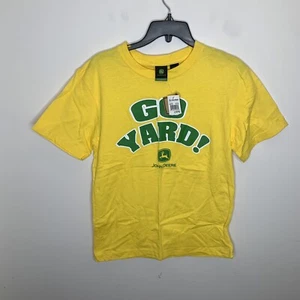 NWT John Deere Youth Boys L (14-16) Yellow Go Yard Short Sleeve Shirt - Picture 1 of 6