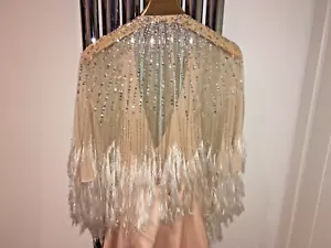 ASOS Stunning Mesh and Beads Cape Midi Blush Party Occasion Dress UK22 - Picture 1 of 7