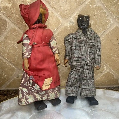 Muñeca cara manzana seca arte popular vintage hombre y mujer primitivos Foto 1 de 4