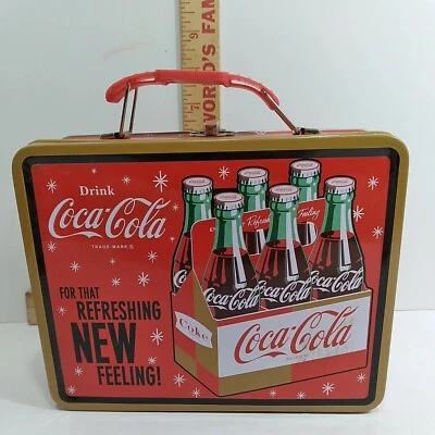 Coca-Cola Tin Lunch Box Carry All Retro For That Refreshing New Feeling - Image 1 of 4