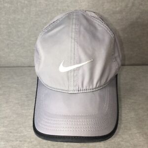 Nike Featherlight Adjustable Cap Hat Gray DRI-FIT Running Training