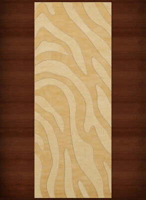Yellow Swirls Lines Stripes Transitional Area Rug Animal Print DV2 - Image 1 of 2