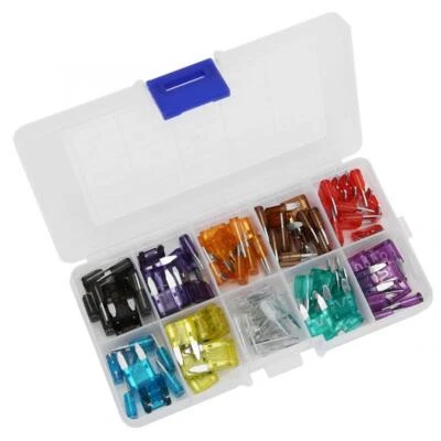 100pcs 10 values Car Mini Blade Fuses Kit 2A 3A 5A 7.5A 10A 15A 20A 25A 30A 35A - Image 1 of 4