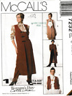 McCall's Pattern 7232, Misses Vests in 3 Lengths, Size 10, 12, 14; FF