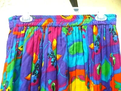 DE COLECCIÓN ACEDERA INTL L M BRILLANTE VIBRANTE COLORIDO ABSTRACTO MOD ARTE FALDA FLORAL MUJER Foto 1 de 4